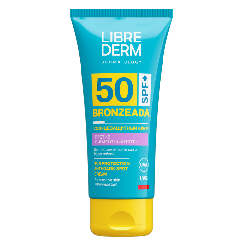 Librederm bronzeada солнцезащитный крем для лица против пигментных пятен spf 50 50 мл