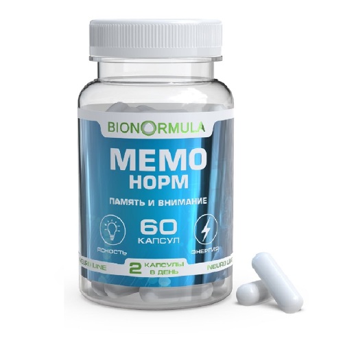 Купить Bionormula мемо норм 60 шт. капсулы массой 400 мг цена
