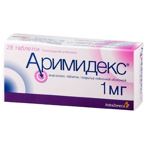 Аримидекс 1 мг 28 шт. таблетки, покрытые пленочной оболочкой