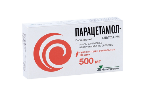 Парацетамол-альтфарм 500 мг 10 шт. суппозитории ректальные