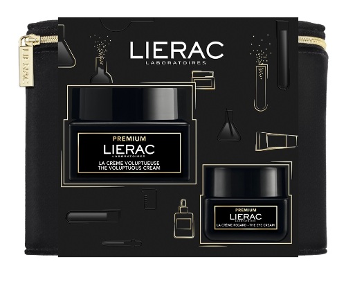 Lierac premium набор подарочный/крем насыщенный 50 мл+крем для контура глаз 20 мл+косметичка/