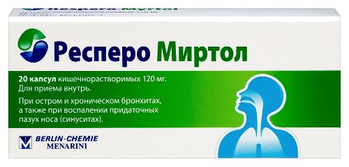 Купить Респеро миртол 120 мг 20 шт. капсулы кишечнорастворимые по цене 450 руб в Москве Респеро миртол 120 мг 20 шт. капсулы кишечнорастворимые
