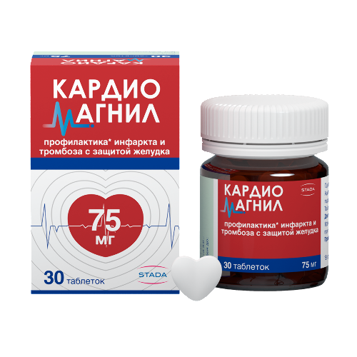 Купить Кардиомагнил 75 мг + 15,2 мг 30 шт. таблетки, покрытые пленочной оболочкой цена