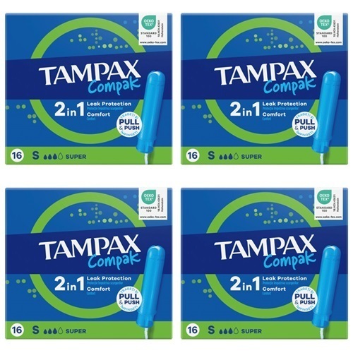 Набор из 4х Tampax тампоны compak super с аппликатором 16 со скидкой