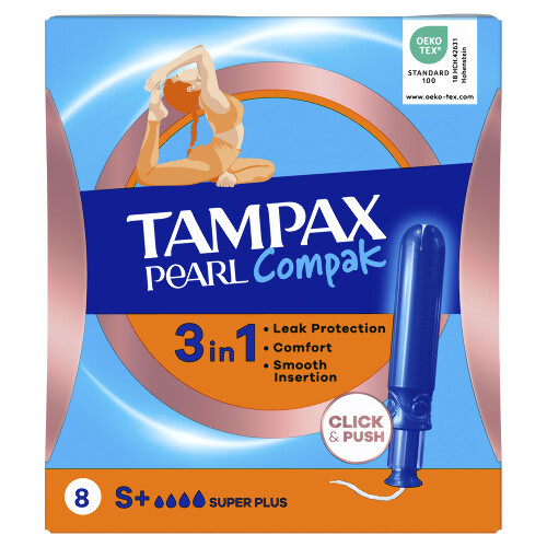 Tampax тампоны compak pearl super plus с аппликатором 8 шт.