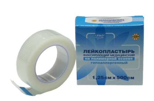 Лейкопластырь leiko (лейко) фиксирующий медицинский на полимерной основе гипоаллергенный 1,25х500 см