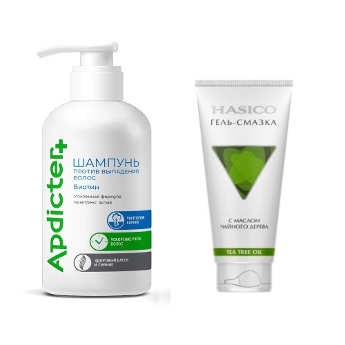 Набор из 2х средств HASICO Шампунь против выпадения волос 250 мл+ ГЕЛЬ-СМАЗКА ЧАЙНОЕ ДЕРЕВО 100МЛ