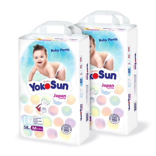 Набор YOKOSUN для детей: 2 упаковки Comfort подгузников-трусиков М/6-10 КГ/ 58 ШТ.