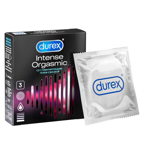 Презервативы Durex Intense Orgasmic рельефные со стимулирующим гелем-смазкой