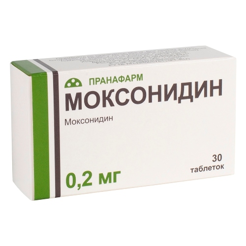 Моксонидин 0,2 мг 30 шт. таблетки, покрытые пленочной оболочкой