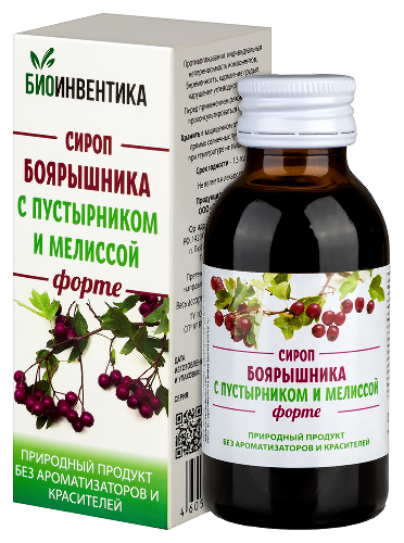 Сироп боярышника с пустырником и мелиссой форте 100 мл