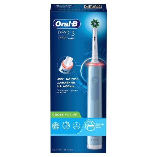 Купить Oral-b зубная щетка электрическая pro 3 3000/D5055133/ голубая цена