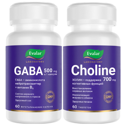 Набор ГАБА капсулы 60шт. + ХОЛИН 350мг таблетки 60шт.