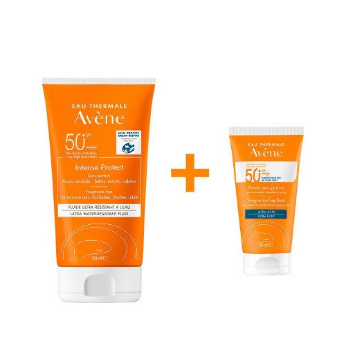 Набор AVENE INTENCE PROTECT ФЛЮИД СОЛНЦЕЗАЩИТНЫЙ УЛЬТРА-ВОДОСТОЙКИЙ SPF50+ 150МЛ + AVENE ФЛЮИД СОЛНЦЕЗАЩИТНЫЙ SPF 50+ БЕЗ ОТДУШЕ
