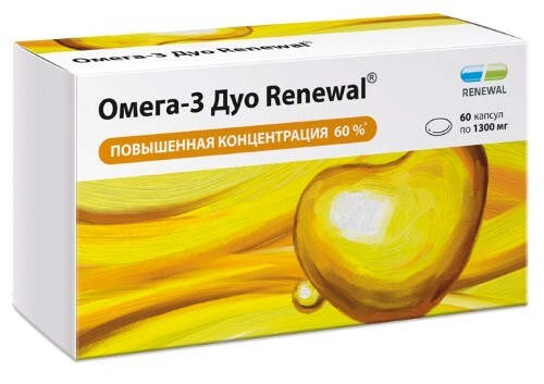 Купить Омега-3 Дуо renewal 60 шт. капсулы массой 1300 мг цена