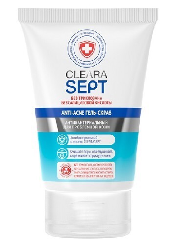 Купить CLEARASEPT ANTI-ACNE ГЕЛЬ-СКРАБ АНТИБАКТЕРИАЛЬНЫЙ ДЛЯ ПРОБЛЕМНОЙ КОЖИ 100МЛ цена