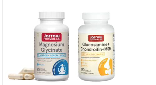 Набор Поддержка суставов: Jarrow formulas магнезиум глицинат 90 шт. 1247,73 мг + Jarrow formulas глюкозамин+хондроитин+мсм 120 шт. 1153,91 мг