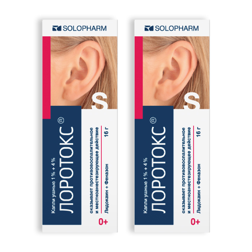 Набор Лоротокс капли при боли в ухе 2 уп со скидкой