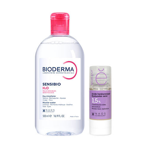 Набор Bioderma Sensibio Н2о Мицеллярная Вода Для Чувствительной Кожи 500мл + Etat Pur Сыворотка С Гиалуроновой Кислотой 15мл