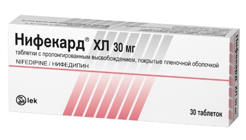 Нифекард хл 30 мг 30 шт. таблетки с пролонгированным высвобождением, покрытые пленочной оболочкой