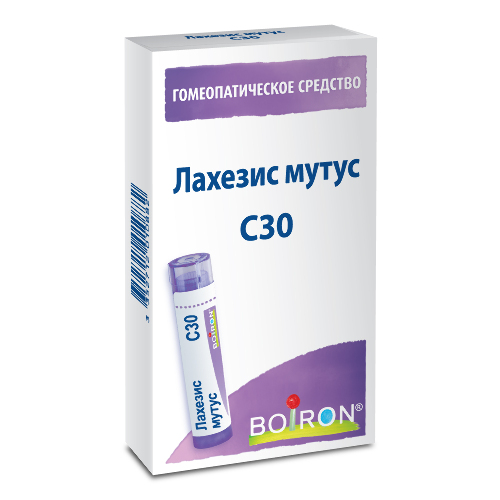 ЛАХЕЗИС МУТУС С30 ГОМЕОПАТ МОНОКОМП ПРЕПАРАТ ЖИВОТН ПРОИСХОЖД