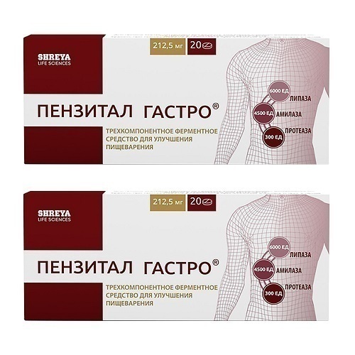 Набор для улучшения пищеварения Пензитал Гастро 20 шт. x2 со скидкой