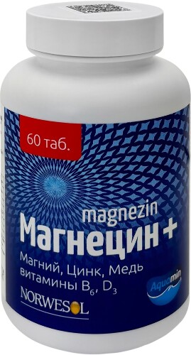 Купить Norwesol магнецин плюс 60 шт. таблетки массой 1 гр цена