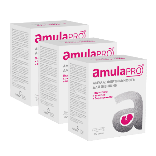 Набор из 3х упаковок Amulapro амула фертильность д/женщин саше №30 - со скидкой