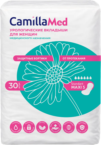 Camillamed вкладыши урологические для женщин standart maxi 5 30 шт.
