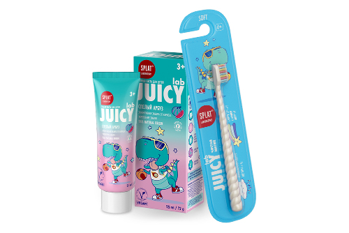НАБОР JUICY LAB Зубная паста СО ФТОРОМ СО ВКУСОМ АРБУЗ  + Зубная щетка МАГИЯ ЕДИНОРОГА PEARL/МЯГКАЯ