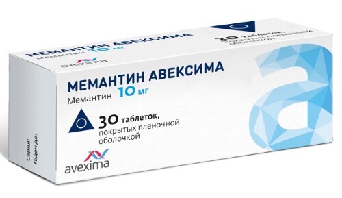 Мемантин авексима 10 мг 30 шт. таблетки, покрытые пленочной оболочкой