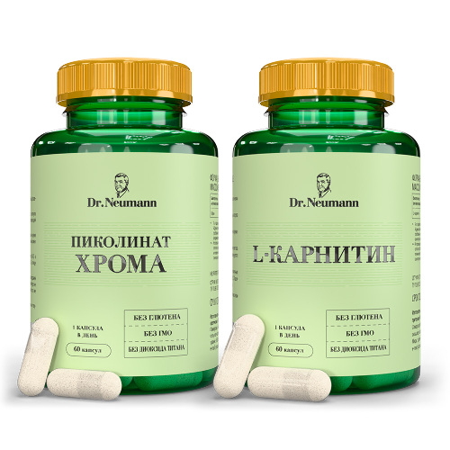 Набор Dr neumann l-карнитин №60 капс + Dr neumann пиколинат хрома №60 капс со скидкой 20%