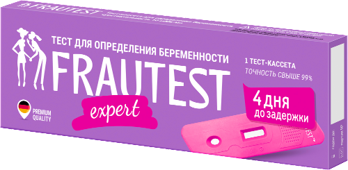 Тест-кассета для определения беременности чувствительность 10 мме/мл frautest expert