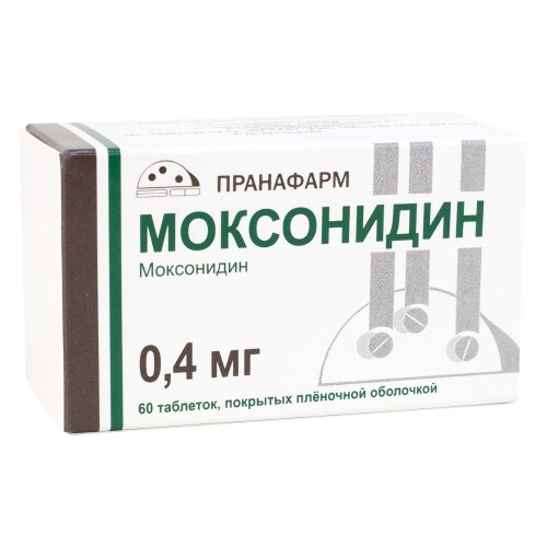 Моксонидин 0,4 мг 60 шт. блистер таблетки, покрытые пленочной оболочкой