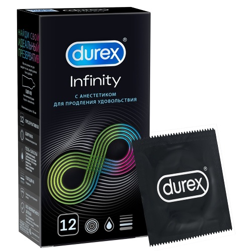 Durex презервативы infinity с анестетиком гладкие 12 шт.