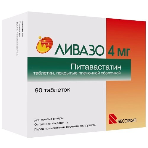 Ливазо 4 мг 90 шт. таблетки, покрытые пленочной оболочкой