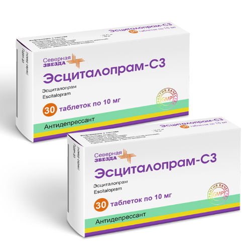 Купить Эсциталопрам-сз 10 мг 30 шт. таблетки, покрытые пленочной оболочкой блистер цена
