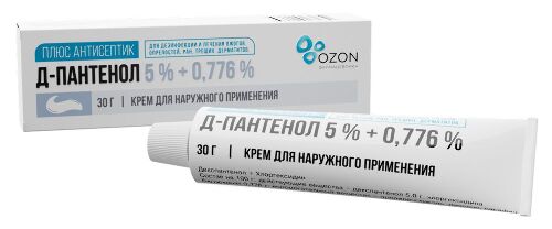 Д-пантенол плюс антисептик 5%+0,776% крем для наружного применения 30 гр