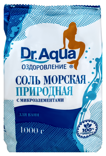 Dr aqua соль для ванн морская природная 1000 гр