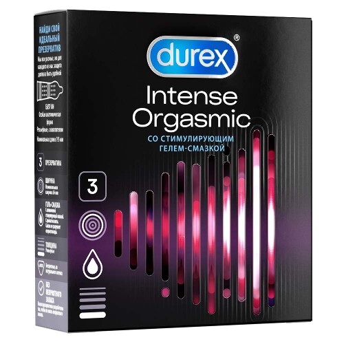 Презервативы Durex Intense Orgasmic рельефные со стимулирующим гелем-смазкой
