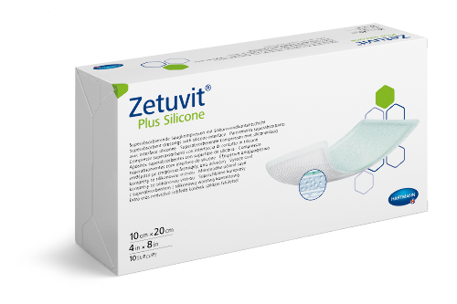 ПОВЯЗКА СУПЕРАБСОРБИРУЮЩАЯ С КОНТАКТНЫМ СЛОЕМ ИЗ СИЛИКОНА СТЕРИЛЬНАЯ ZETUVIT PLUS SILICONE