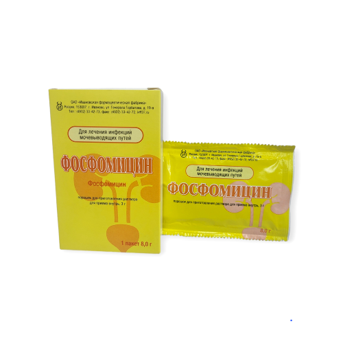 Фосфомицин 3 гр 8 порошок для приготовления раствора для приема внутрь пакет 1 шт.