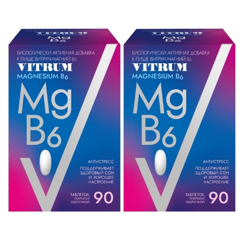 Набор Витамины 1+1 Витрум Магний B6 N90