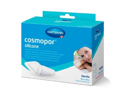 ПОВЯЗКА ПЛАСТЫРНОГО ТИПА ВПИТЫВАЮЩАЯ С КОНТАКТНЫМ СЛОЕМ ИЗ СИЛИКОНА COSMOPOR SILICONE