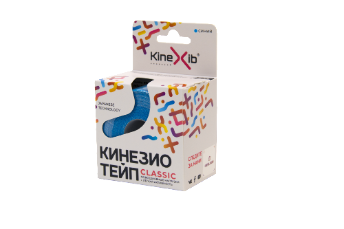 КИНЕЗИО ТЕЙП БИНТ НЕСТЕРИЛЬНЫЙ АДГЕЗИВНЫЙ ВОССТАНАВЛИВАЮЩИЙ KINEXIB CLASSIC СИНИЙ 5СМX5М