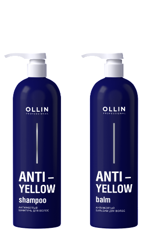 Набор Ollin anti-yellow шампунь для волос антижелтый 500мл + бальзам 500мл