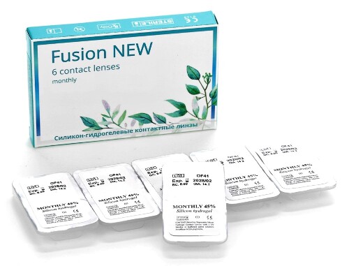 Набор OKVISION FUSION NEW 8,6/14,2 N6/-3,50/  мягкие линзы + OKVISION GOLD VIEW 100 мл р-р д/ухода за линзами