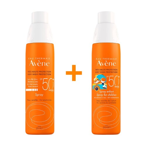 Набор AVENE СПРЕЙ СОЛНЦЕЗАЩИТНЫЙ SPF50+ 200МЛ + AVENE СПРЕЙ СОЛНЦЕЗАЩИТНЫЙ ДЕТСКИЙ SPF50+ ДЛЯ ЧУВСТВИТЕЛЬНОЙ КОЖИ 200МЛ