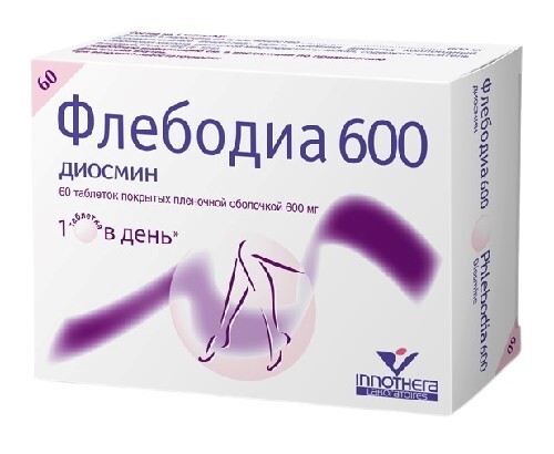 Флебодиа 600 600 мг 60 шт. таблетки, покрытые пленочной оболочкой