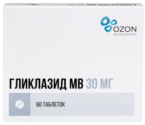 Гликлазид мв 30 мг 60 шт. таблетки с модифицированным высвобождением